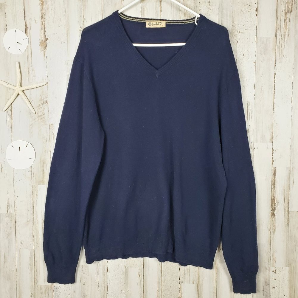 J. Crew V-neck Sweater Blue Size Large